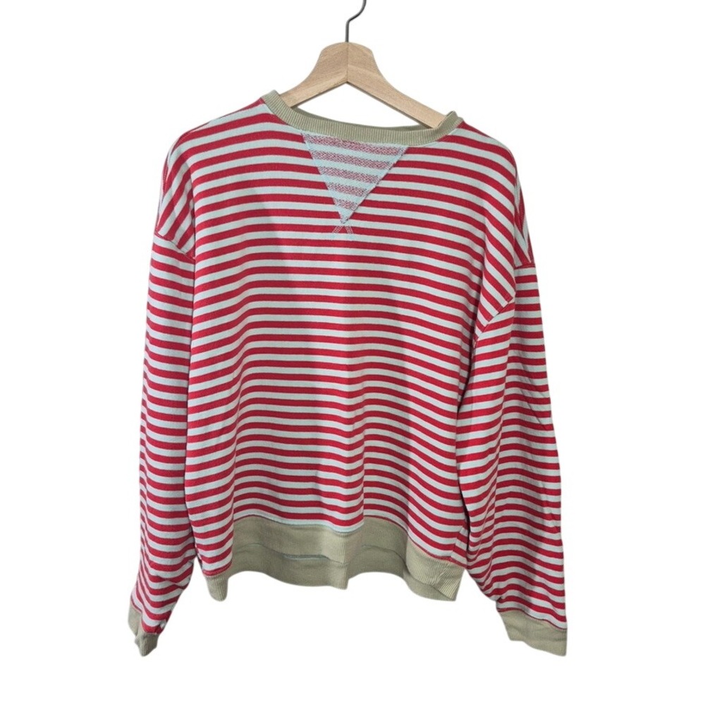 We The Free Free People Women Sweatshirt XS Red Blue Striped Oversized